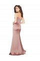 Best Floor Length Silky Satin Prom Dress with Front Skirt Slit UK