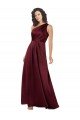 Best One Shoulder Silky Satin Prom Dress with Subtle Pleats UK