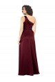 Best One Shoulder Silky Satin Prom Dress with Subtle Pleats UK