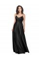 Best Full Length V-Neckline Silky Satin Prom Dress with Full Skirt UK