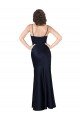 Best Draped Cowl Neck Silky Satin Prom Dress with Skirt Slit UK