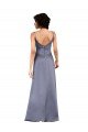 Best Full Length V-Neckline Silky Satin Prom Dress with Spaghetti Straps UK