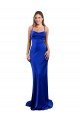 Best Open Back Cowl Neck Long Silky Satin Prom Dress UK