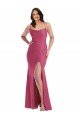 Best Cowl-Neck Open Tie-Back Silky Satin Mermaid Prom Dress with Frong Slit UK