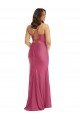 Best Cowl-Neck Open Tie-Back Silky Satin Mermaid Prom Dress with Frong Slit UK