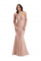 Best Criss Cross Halter Open Back Silky Satin Mermaid Prom Dress UK