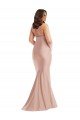 Best Criss Cross Halter Open Back Silky Satin Mermaid Prom Dress UK
