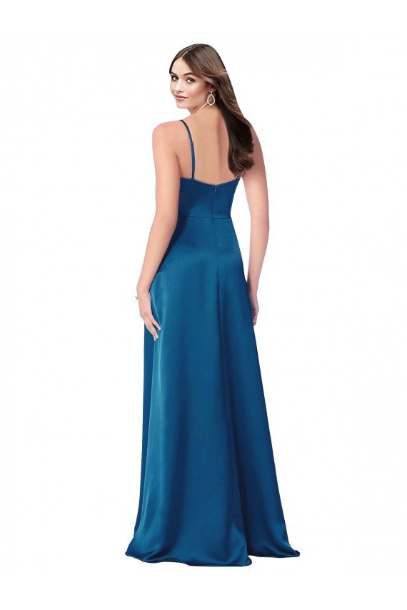 Best Cowl Neck Salky Satin Prom Dress UK