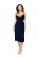Best Short Midi Length Silky Satin Cocktail Prom Dress / Homecoming Dress with Cowl Neck and Cross Back Straps UK