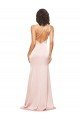 Best Full Length Ruched Silky Satin Prom Dress with Low Back and High Split UK