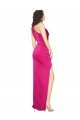 Best One Shoulder Long Full Length Silky Satin Prom Dress with Front Side Split UK