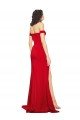 Best Off the Shoulder Sweetheart Bustier Style Silky Satin Prom Dress with Side Split UK