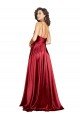 Best Cowl Neckline Long Silky Satin Prom Dress with Spaghetti Straps UK