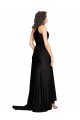 Best Floor Length One Shoulder Silky Satin Prom Dress with Side Slit UK