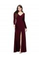 Best Long Sleeves Spandex Prom Dress with Front Slit UK