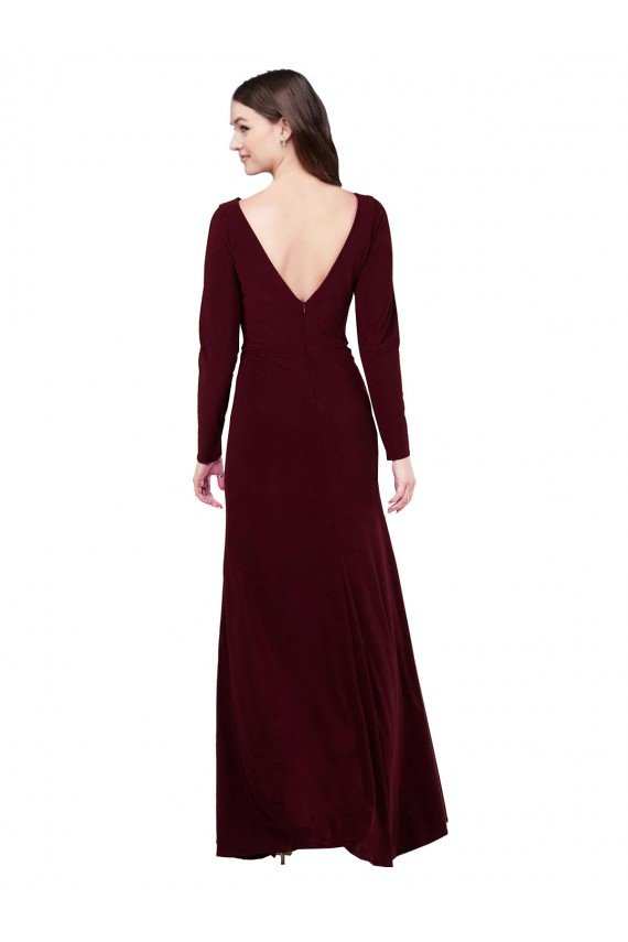 Best Long Sleeves Spandex Prom Dress with Front Slit UK