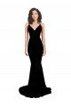 Best Fishtail Shaped V-Neck Open Back Spandex Prom Dress UK