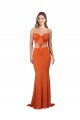 Best Strapless Bandeau Bodice Long Spandex Prom Dress UK