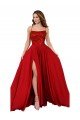 Best Lace Over Bodice Long Spandex Prom Dress with Slit UK