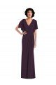 Best Faux Wrap Split Sleeves Maxi Spandex Prom Dress with Cascade Skirt UK