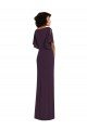 Best Faux Wrap Split Sleeves Maxi Spandex Prom Dress with Cascade Skirt UK