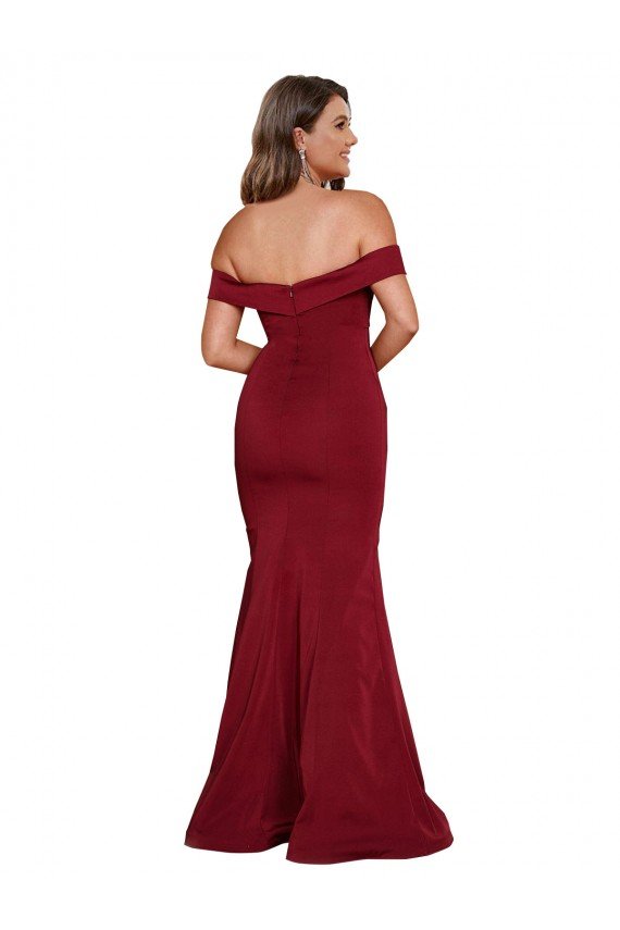Best Off Shoulder Sleeves Sweetheart Neckline Long Spandex Prom Dress UK