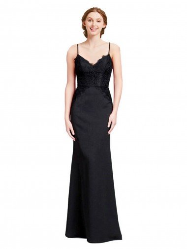 Best Long Chiffon Prom Dress with Lace Bodice and Curved V-Neckline UK