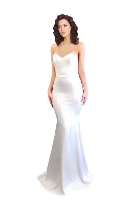 Best Sweetheart Strapless High Neck Long Crepe Prom Dress UK