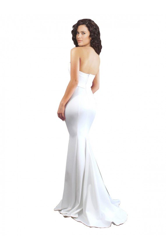 Best Sweetheart Strapless High Neck Long Crepe Prom Dress UK