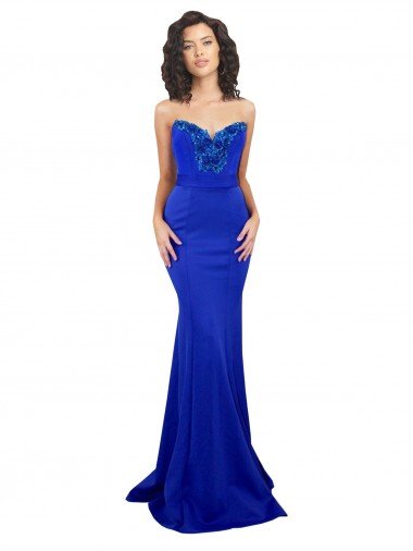 Best Sweetheart Flower Neckline High Neck Crepe Prom Dress UK
