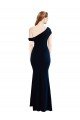 Best Draped Off the Shoulder Fitted Crepe Prom Dress UK