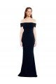 Best Off the Shoulder Fitted Crepe Prom Dress with Back Cut Out UK
