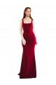 Best Square Neckline and Backline Fitted Crepe Prom Dress UK