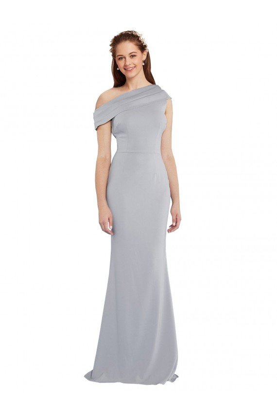 Best Off the Shoulder Asymmetrical Mermaid Crepe Prom Dress UK