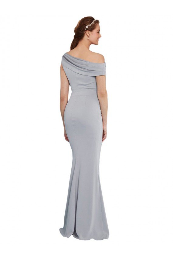 Best Off the Shoulder Asymmetrical Mermaid Crepe Prom Dress UK