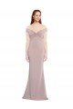 Best Knotted Off the Shoulder Crepe Prom Dress with Cut-Out Back UK