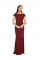 Best Cap Sleelves Mermaid Crepe Prom Dress Keyhole Back UK