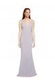 Best Cut-Out Back V-Neckline Mermaid Crepe Prom Dress Keyhole Back UK