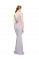 Best Cut-Out Back V-Neckline Mermaid Crepe Prom Dress Keyhole Back UK