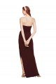 Best Twisted Strapless Keyhole Long Crepe Prom Dress with Slit UK
