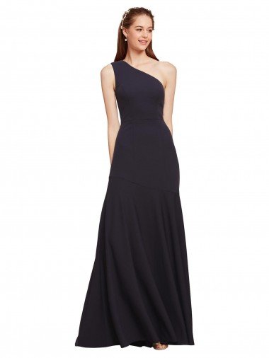 Best Fit and Flare Crepe Prom Dress with One Shoulder UK