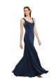 Best Fit and Flare Long Crepe Prom Dress with Round Neck UK
