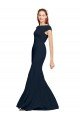 Best Fit and Flare Long Crepe Prom Dress with Tie Open Back UK