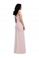 Best Spaghetti Strap V Back Crepe Prom Dress with Front Slit UK