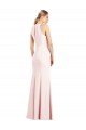 Best V-Neck Keyhole Back Crepe Trumpet Prom Dress UK