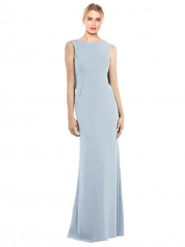 Best Draped Backless Crepe Prom Dress with Pockets UK