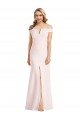 Best Off the Shoulder Notch Trumpet Crepe Prom Dress with Front Slit UK