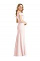 Best Off the Shoulder Notch Trumpet Crepe Prom Dress with Front Slit UK