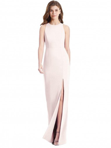 Best Diamond Cutout Back Trumpet Prom Dress with Front Slit UK