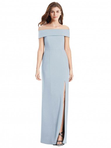 Best Cuffed Off the Shoulder Long Trumpet Prom Dress UK